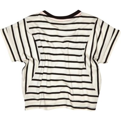 Mini girls black stripe t-shirt